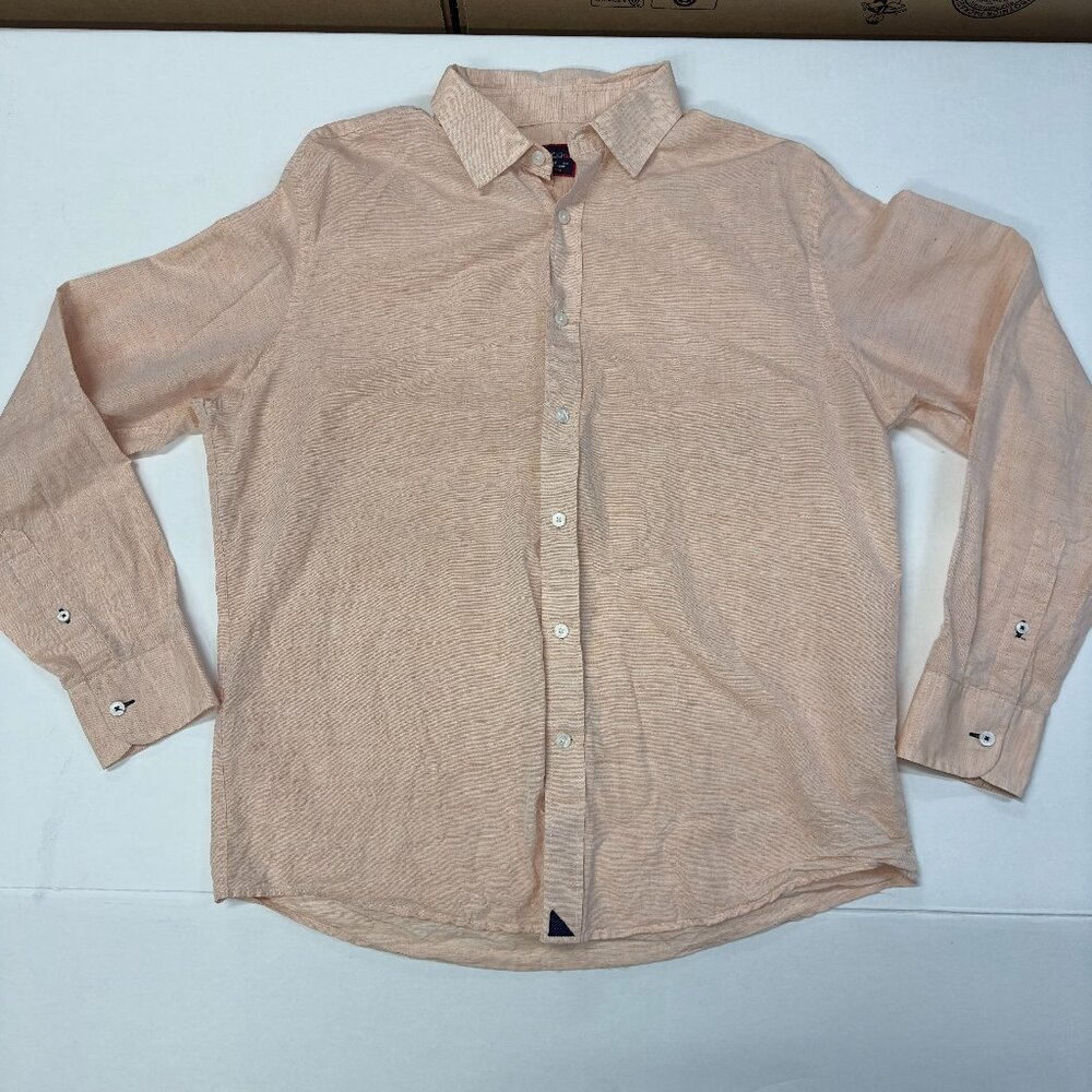 UNTUCKit Picardan Oxford Casual Button-Down Shirt Men's L Linen/Cotton Blend